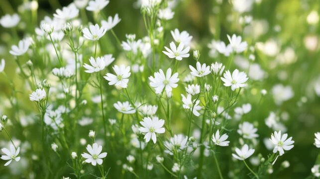 beautiful white cumin plant