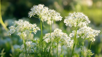 beautiful white cumin plant