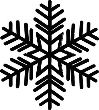 Black and white snowflake icon illustrating winter theme concept. Vector illustration