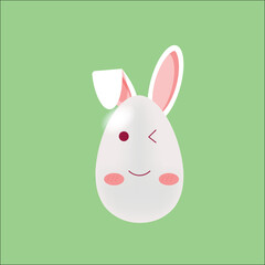 easter bunny with easter egg vector