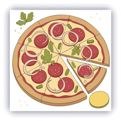 brazier. Fried eggplant, potatoes, peppers, tomatoes in pan. Vegetarian dish. View from above. Wooden background. Copy space