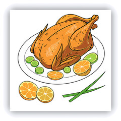 brazier. Fried eggplant, potatoes, peppers, tomatoes in pan. Vegetarian dish. View from above. Wooden background. Copy space