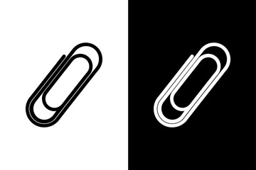 Obraz premium Paper Clip Vector Clean Silhouette Icon in Monochrome.