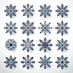 Fototapeta premium set of vector snowflakes