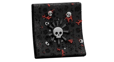 Obraz premium Spooky Skull Decorated Halloween Box for Gifts or Treats