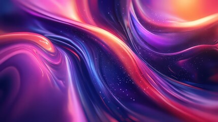 Obraz premium Vibrant Waves in Deep Purple and Pink Colors, Abstract Fluid Art for Digital Backgrounds and Designs