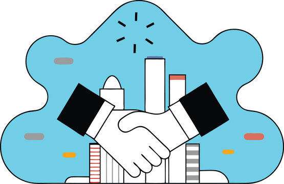 hand shake flat illustation,vector eps file,jpeg 