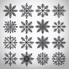 set of snowflakes