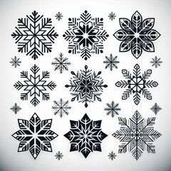 set of snowflakes