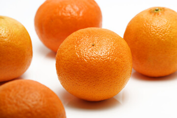 Orange , Clementine , Tangerine on white background