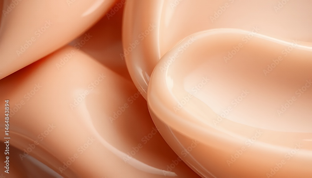 Poster abstract cream swirls in glossy peach and beige texture with smooth surface in flowing form high def