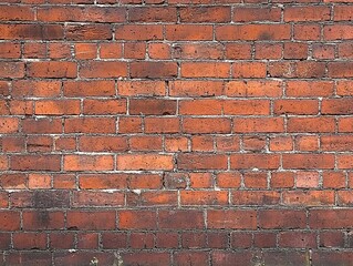 Fototapeta premium Wide vintage red brick wall backdrop with copy space and peeling texture, industrial grunge background with blank area for poster design, wallpaper, advertising banners, greeting cards, or rustic-them