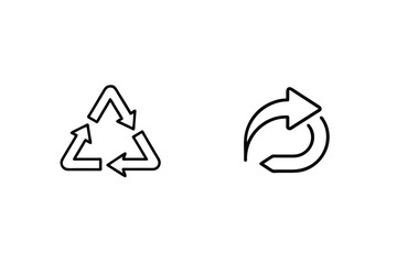 Obraz premium Black and white recycling symbols illustrating environmental conservation and sustainability practices