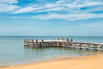 Sonasea Beach, Phu Quoc, Vietnam - November 26th 2024: Coastal Resort Scenery of Phu Quoc Island in Vietnam. A Tropical Tourism Destination for Summer Vacation in Southeast Asia. On a hot sunny day.