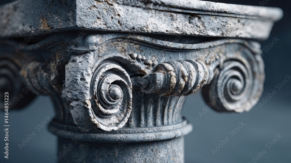 Poster imposing column structure representing reliability and trust in capital concepts with a strong archi