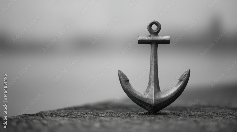 Poster anchor resting on a dock representing grounded stability and security amidst the uncertainties of li