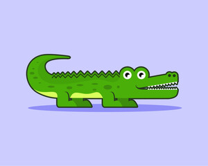 simple green cartoon crocodile illustration