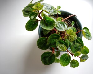 Peperomia Piccolo Banda: Vibrant Houseplant with Lush Leaves in a Stylish Pot, Isolated for Nature Lovers