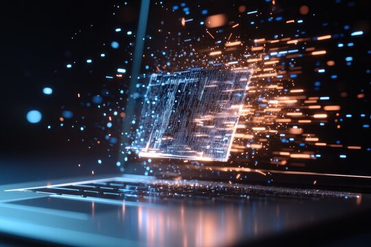 Digital data emanating from a laptop