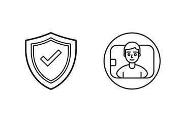 Digital wallet security and identity verification with approved shield icon and user portrait