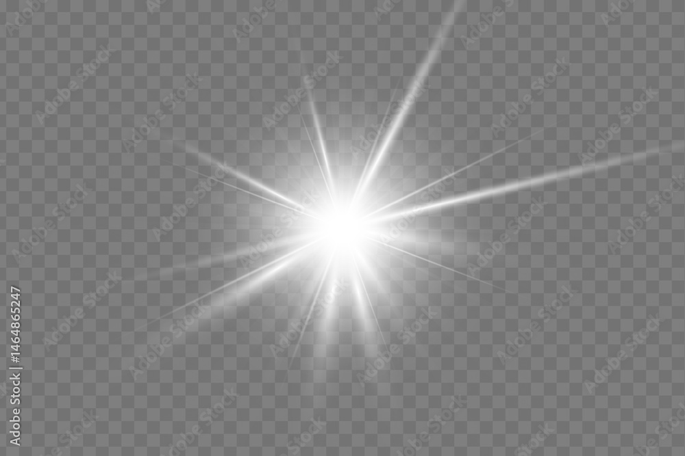 Poster glowing light burst with radial rays and sparkle. bright sunbeam effect with glare and lens flare. a