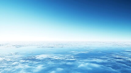 Obraz premium Expansive blue sky above white cloudscape horizon