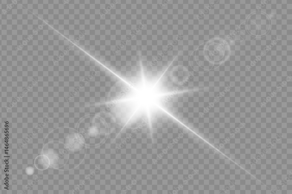 Poster glowing light burst with radial rays and sparkles. bright sunbeam effect with glare and lens flare. 