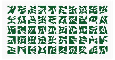 Organic geometric shapes. Abstract vector set inspired by modernist design.