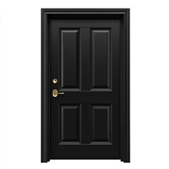 Fototapeta premium classic black door with elegant paneling and golden handle