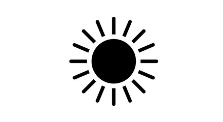 Simple Sun Icon Design Graphic in Black and White