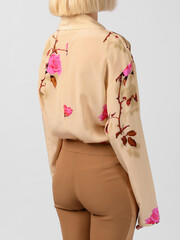 Fashion shooting in studio . Professional model , fashionable clothes and style, new collection....