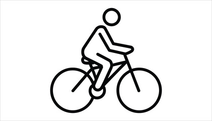 Naklejka premium Bicycle Rider Icon Cycling, Sports, and Transportation Symbols
