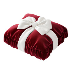 Exquisite velvet ring pillow with a pristine white bow for special events