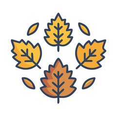 Autumn Leaves Decoration Fall Icon Design