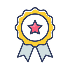 Award Ribbon Badge Recognition Icon Design