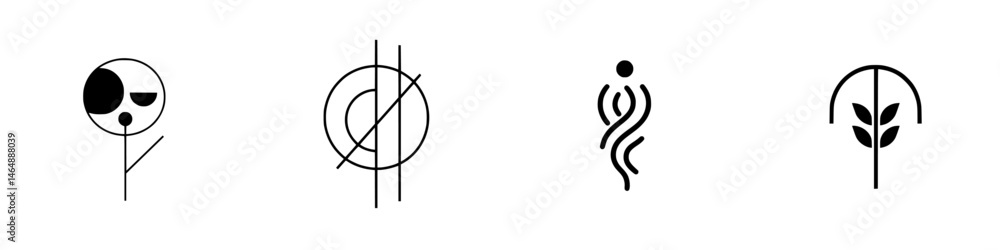 Poster creative vector illustration icons featuring abstract designs representing various concepts and acti