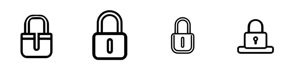 Vector illustration of various padlock icons showcasing security and protection themes