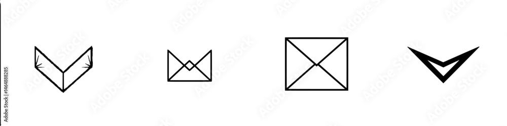 Poster vector illustration icons representing various abstract designs and shapes in a minimalistic style f