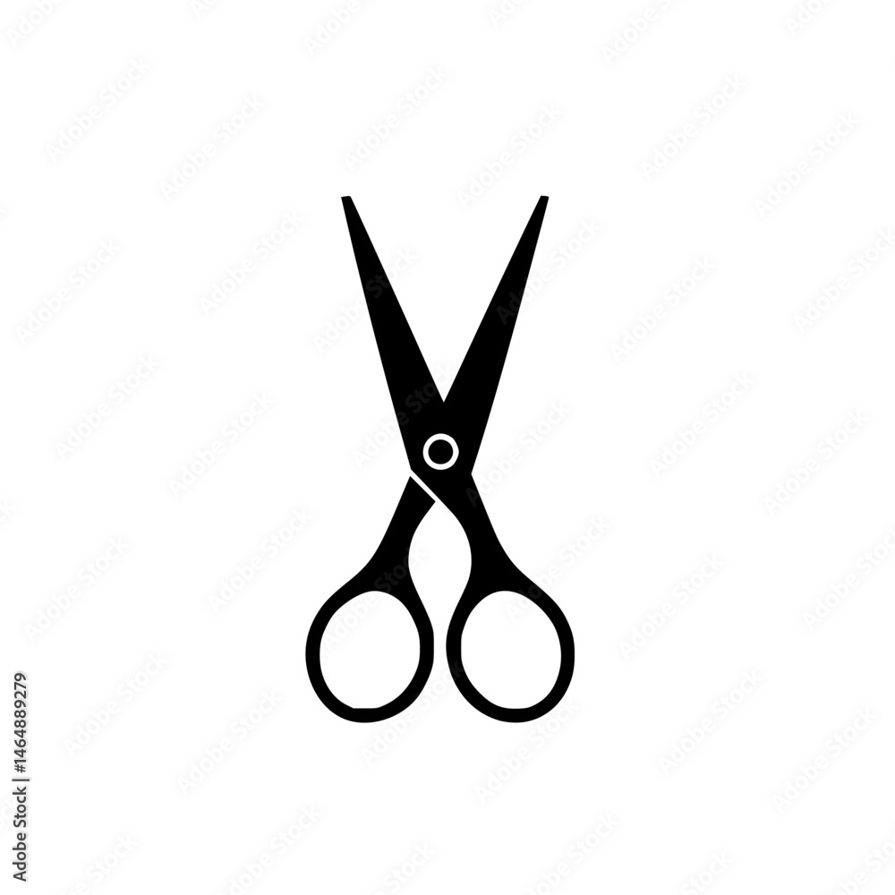Poster cutting scissors icon for diy projects and creative crafts in vector design style