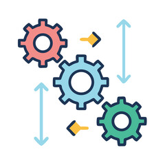 Business Process Gear Mechanism Icon Design