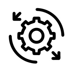 Business Process Gear Mechanism Icon Design