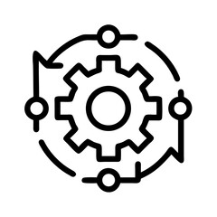 Business Process Gear Mechanism Icon Design