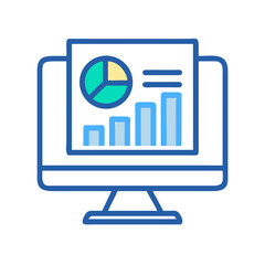 Business Report Data Monitor Icon Design