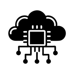 Cloud Computing Chip Icon Design