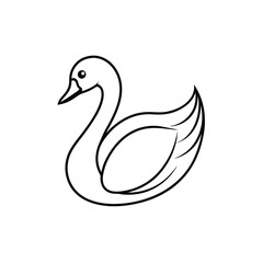 Elegant Line Art Swan Logo Vector Illustration