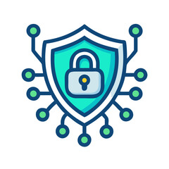 Cybersecurity Shield Icon Design