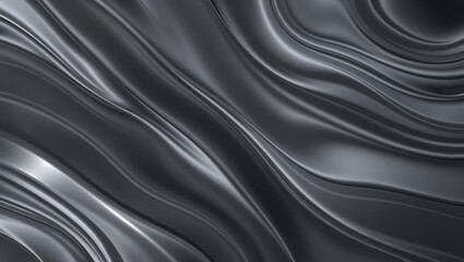 Obraz premium Elegant dark flowing fabric texture with smooth waves and subtle sheen