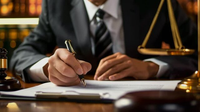 A lawyer signing pappers, Generative AI Videos.