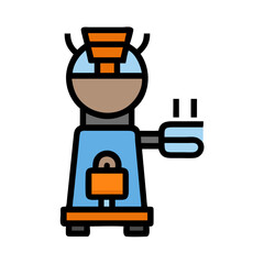 Electric Coffee Grinder Icon Design

