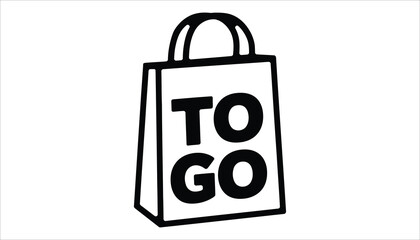 Takeout Bag Icon, To Go Food Packaging, Fast Food Service